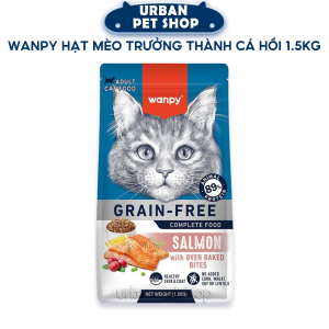 Hạt Khô Grain-Free Cá Hồi Cho Mèo Trưởng Thành Wanpy Cat Food Salmon Adult