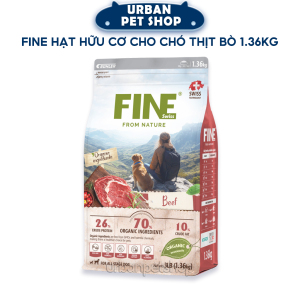 FINE Beef Thức Ăn Hữu Cơ Tự Nhiên Cho Chó Vị Thịt Bò 3LB (1.36kg)